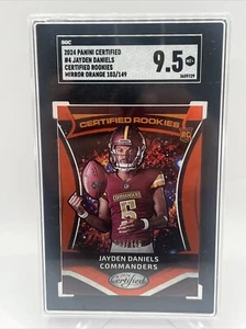 2024 Certified RC Jayden Daniels Rookie Orange Mirror Holo SSP /149 SGC 9.5 - Picture 1 of 20