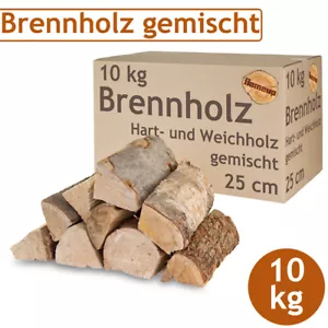 Brennholz Kaminholz gemischt 10 kg Holz Ofen Hartholz Weichholz 25 cm Flameup - Bild 1 von 7