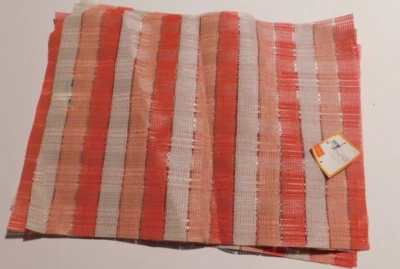 Set of 4 , 14" x 19" Orange Striped Vinyl Placemats as sold by Target Foto 1 de 2