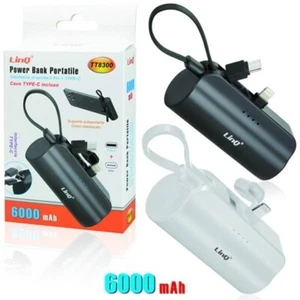Power Banque Portable Linq TT8300 6000mAh Double Sortie 8 Broches / Type-C Câble - Photo 1/1