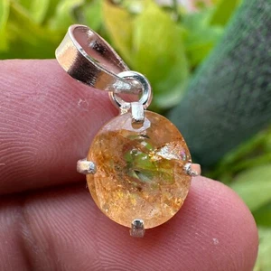 Natural Certified 10 CT Yellow Sapphire Pendant In 925 Silver–Stunning Gems - Picture 1 of 6