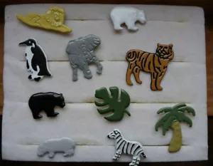 10 Brads Zoo Palm Tree rhino lion tiger polar bear zebra monstera leaf penguin - Picture 1 of 1