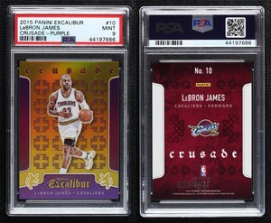 2015-16 Panini Excalibur Crusade Purple /60 LeBron James #10 PSA 9 MINT