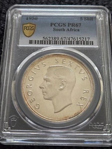 1950  South  Africa 5 Shillings Crown PCGS  PR   67" (1 of 500)   "#1"   TOP POP - Picture 1 of 2