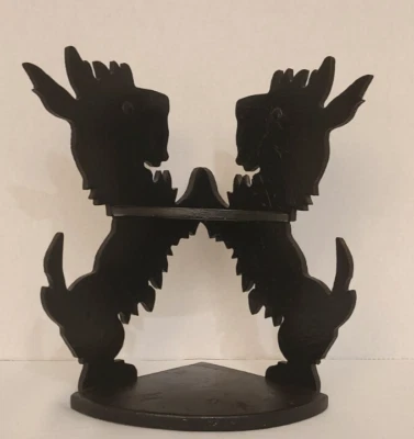 Винтажная деревянная угловая полка с росписью для собак Scotty Scottie - Изображение 1 из 4