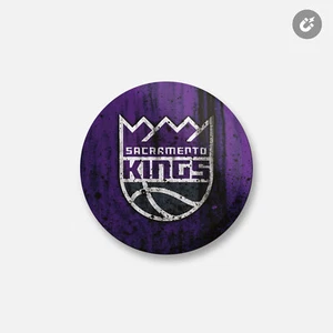 Sacramento Kings NBA | Imán decorativo redondo de 4"" x 4"" - Imagen 1 de 2