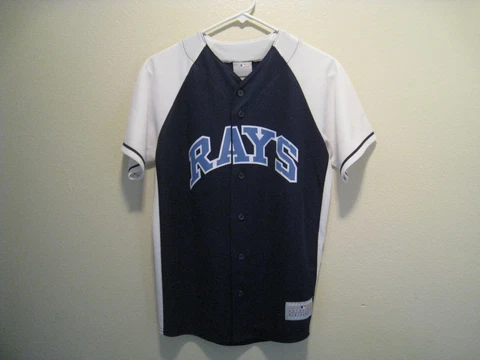 MLB Tampa Bay Rays #3 EVAN LONGORIA Blue/White Baseball Jersey (Youth L) Cover