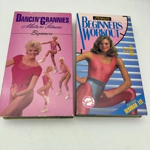 Vtg Dancing Grannies & Beginner’s Workout VHS Exercise Tapes Fun Retro Gift - Picture 1 of 5