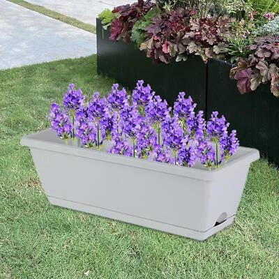 2 Pieces Window Box Planter Rectangle Plant Pot for Home Garden Outdoor - Image 1 of 2