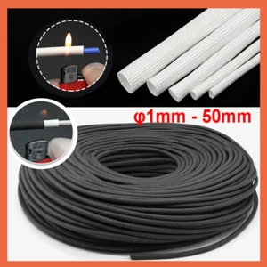 White/Black Expandable Braided Cable Sleeving 1-50mm Wire Harness Auto Sheathing - Picture 1 of 10