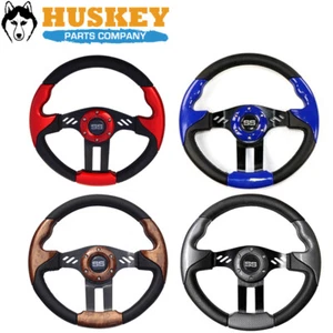 Multiple Colors Golf Cart Steering Wheel Carbon Fiber Grip EZGO Club Car Yamaha - Picture 1 of 5
