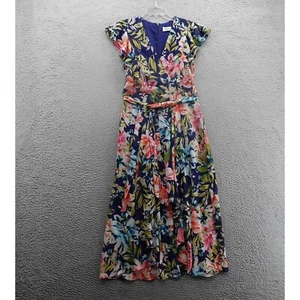Eliza J Floral Print Hi Low Flutter Sleeve Dress Size 10 Multi Womens Chiffon - Picture 1 of 17