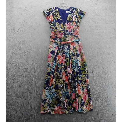 Eliza J Floral Print Hi Low Flutter Sleeve Dress Size 10 Multi Womens Chiffon - Image 1 of 4