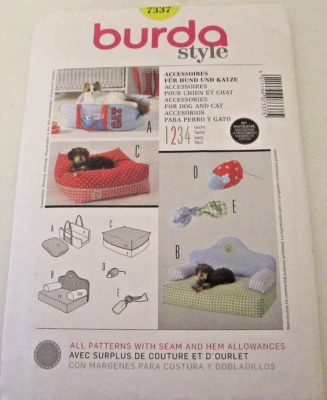 Burda 7337 Pattern  Beds and Accessories for dogs and cats  Uncut - Image 1 of 4