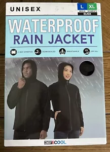 32 Degrees Cool Unisex UPF 50+ Waterproof Rain Jacket, Black, Men's S/Women's XL - Picture 1 of 2