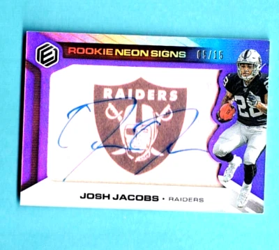 Josh Jacobs Auto Rookie Neon Signs 2019 Elements #RNS-JJ #d 5/15 A191 - Image 1 of 2