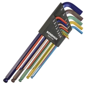 Bondhus BLX13XLCG 13 Piece Extra Long ColourGuard Ball Ended Hexagon Key Set ... - Picture 1 of 1