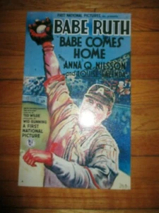 Repro NEW YORK YANKEES Babe Ruth "Babe Comes Home" Movie Metal Sign 16" x 9 3/4" - Picture 1 of 1