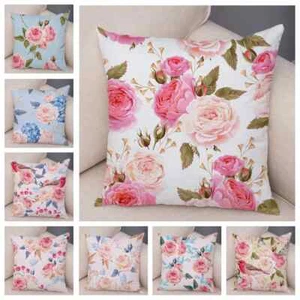 Nordic Style Rose Flower and Birds Pillow Cushion Cover Flower Plant Animal - Picture 1 of 45