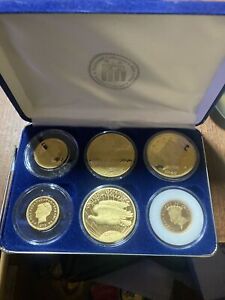NATIONAL COLLECTOR'S MINT  24K GOLD PLATED  6 coin TRIBUTE PROOF COLLECTION