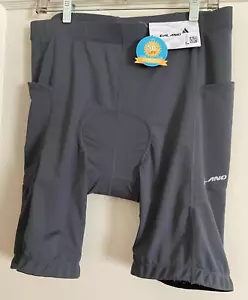 New w/Tags Men's 2XL Cycling Shorts Valano Bike Padded Dk Grey UPF 50+ Gift - Picture 1 of 11