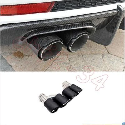 For Audi A5 S5 2017-2023 Carbon Fiber Tail Pipe Exhaust Pipe Cover 2PCS Foto 1 de 4