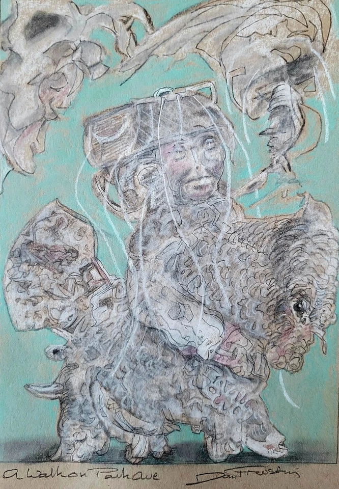 Dibujo de fantasía impresionista pastel surrealista - Un paseo por Park Ave Foto 1 de 1