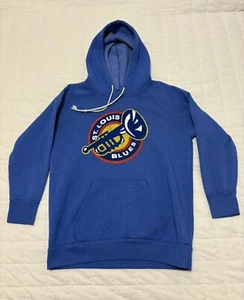 Women’s St. Louis Blues Retro Trumpet Logo Hoodie XL Blue - Picture 1 of 5