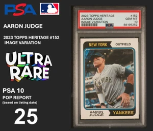 2023 TOPPS HERITAGE #152 AARON JUDGE IMAGE VARIATION NY YANKEES PSA 10 GEM MINT - Picture 1 of 3