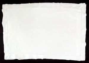 Pair of Vintage Fine White Linen Pillow Shams YY925 - Picture 1 of 5