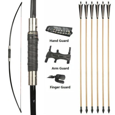 67'' Takedown English Longbow Arrows 25-120Ibs Traditional Bow Archery Hunting - Image 1 of 4