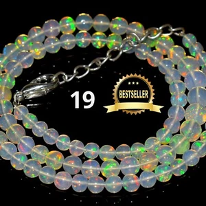 Vintage Fire Opal Balls Necklace October Birthstone Natural Opal Balls Necklace - Picture 1 of 3