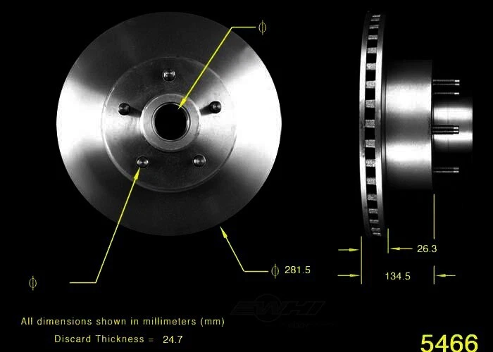 Conjunto de rotor y buje de freno de disco Bendix PRT1553 para Lincoln Town Car 1990 Foto 1 de 1
