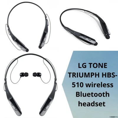 Auriculares deportivos inalámbricos Bluetooth LG Tone Triumph Hbs-510 negros Foto 1 de 4