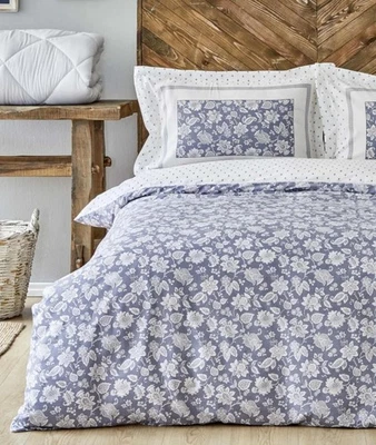 Floral %100 cotton duvet cover set full, Blue duvet cover,  Bedding Set  - Image 1 of 4