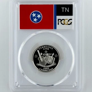 Tennessee Silver Quarter PR 70 DCAM PCGS 2002-S Best Top Grade 25c State Flag - Picture 1 of 8