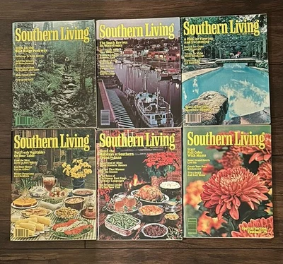 Vtg SOUTHERN LIVING Magazines - Lot Of 6- 1970s Vtg Ads Antique Magazines Foto 1 de 4