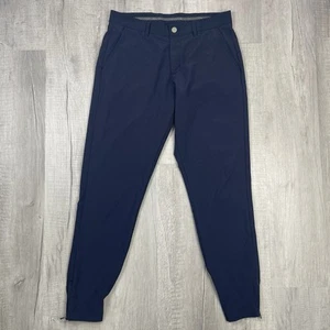 PRIMO Men's 32 Reg Golf Jogger Pants Navy Blue Zip Ankle Performance Stretch Q - Picture 1 of 12