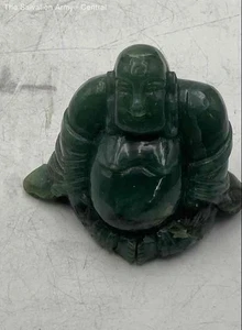 Green Jade Stone Carved Handcrafted Asian Collectible Buddha Statue Figurine - Picture 1 of 6
