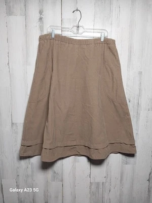 Falda midi de pana verde grande para mujer FLAX Jeanne Engelhart Foto 1 de 4