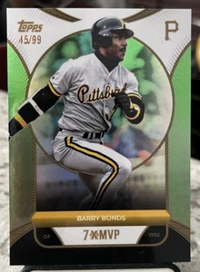 2025 Topps Welcome to the Club “7X MVP” Barry Bonds Green Foil /99 #5 Year 1992 - Picture 1 of 2