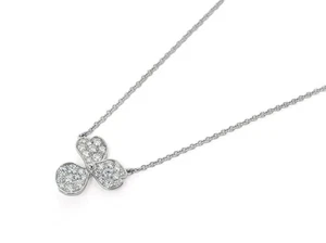 Tiffany & Co. Papier Blume Anhänger Diamant Platin Kette 40,5 cm Halskette - Bild 1 von 2