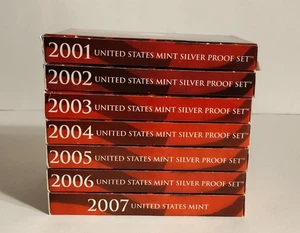 7 (2001-2007) - United States Mint Silver Proof Sets - Picture 1 of 12