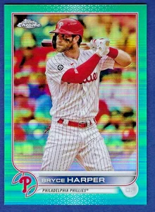 2022 Topps Chrome Bryce Harper #220 Aqua Refractor 150/199 - Imagen 1 de 2