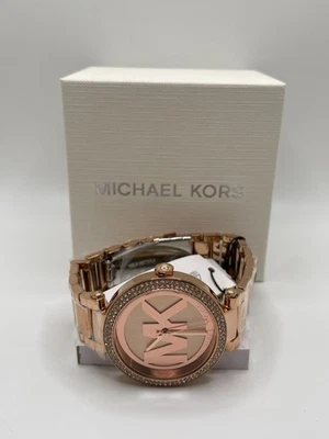 Reloj Pulsera Michael Kors Parker MK5865 Mujer Oro Rosa Acero Inoxidable Logo Foto 1 de 4