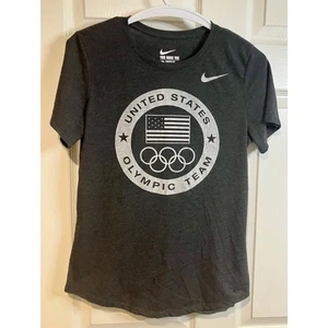 Nike United States Olympic Team Gray Short Sleeve T Shirt Womens Size M Dri Fit - Picture 1 of 7