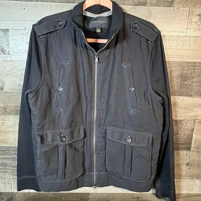 Chaqueta de Campo Banana Republic Utility Lino/Algodón Azul Marino Talla Grande Foto 1 de 4