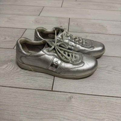 Prada Vintage Silver Sneakers Women Tg 38 - Immagine 1 di 4