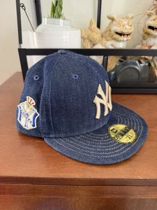 New Era New York Yankees 59Fifty Blue Denim 1951 WS Patch Fitted Hat Cap 7 1/4 - Bild 1 von 5