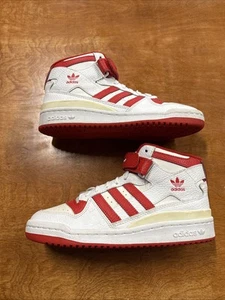 Adidas Forum Mid Basketball Shoes GY8363 Youth US Size 6 Red / White - Picture 1 of 5